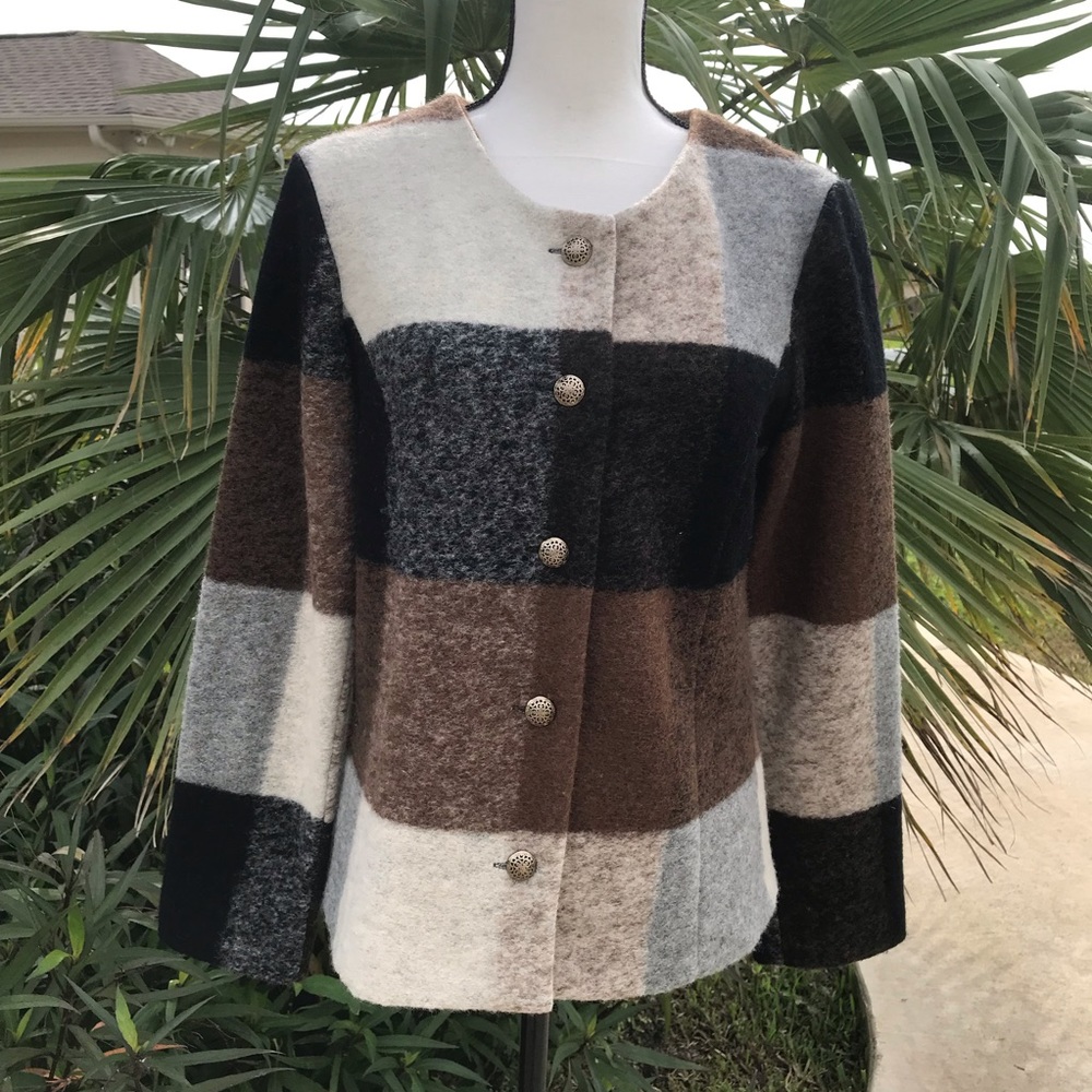 Tog Shop Plaid Boiled-Wool Jacket